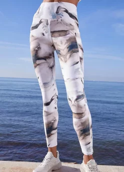 UK Clothing Sales 51 Active By LASCANA Abstract Print Leggings