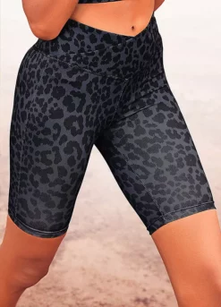 UK Clothing Sales 53 Active By LASCANA Animal Print Cycling Shorts